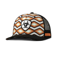 Load image into Gallery viewer, Ariat Southwest Print (Orange/Black) - Women's Trucker Cap
