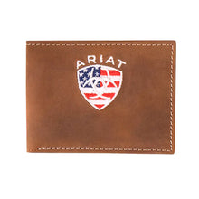 Load image into Gallery viewer, Ariat American Flag Shield - Men's Bifold Wallet
