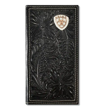 Load image into Gallery viewer, Ariat Floral Embosed Sheild (Black) - Mens Rodeo Wallet
