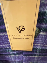 Load image into Gallery viewer, Veno Giovanni CB-11 Purple Windowpane Double breasted 100% Wool Overcoat/Topcoat
