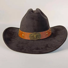 Load image into Gallery viewer, western Premium suede cowboy hat stylish men's and women's fedora Suede Panama hat perfect for outdoor festive activitieswestern
