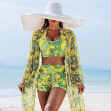 Load image into Gallery viewer, Multi-Color Print Bikini Three-Piece Set – Padded Swimwear for Women
