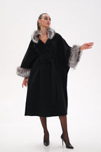 Load image into Gallery viewer, Saga®Furs Silver Fox Wool Alpaca Coat
