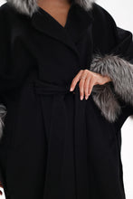 Load image into Gallery viewer, Saga®Furs Silver Fox Wool Alpaca Coat

