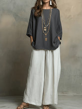 Load image into Gallery viewer, Women's Bohemian Loose Three-Quarter Sleeve Top Set
