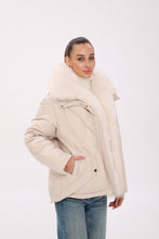 Load image into Gallery viewer, Genuine Polar Fox Fur Down Insulated Parka in Ivory
