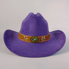 Load image into Gallery viewer, western Premium suede cowboy hat stylish men's and women's fedora Suede Panama hat perfect for outdoor festive activitieswestern

