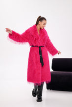 Load image into Gallery viewer, Faux Ostrich Effect Fur Coat
