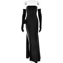 Load image into Gallery viewer, Dress Flare Formal: European Strapless Sleeveless Slit
