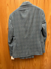 Load image into Gallery viewer, Moda Color Teal/White checkered Turkish Slim Fit Double Breasted Wool Suit
