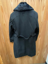 Load image into Gallery viewer, Vella Black V7010 Fur Collar Overcoat/Topcoat
