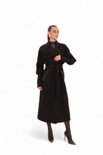 Load image into Gallery viewer, Miru Cashmere Wool Blend Overcoat in Black
