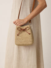 Load image into Gallery viewer, Mini Handwoven Raffia Drawstring Crossbody Bag
