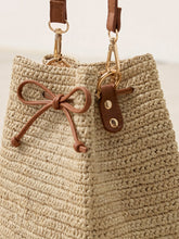 Load image into Gallery viewer, Mini Handwoven Raffia Drawstring Crossbody Bag
