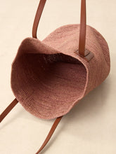 Load image into Gallery viewer, Handwoven Raffia Medium Tote Bag With Leather Handles
