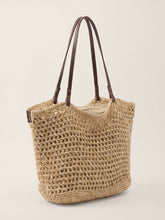 Load image into Gallery viewer, Linen-Cotton Open-Weave Tote Bag With Zip Pouch
