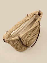 Load image into Gallery viewer, Linen-Cotton Open-Weave Tote Bag With Zip Pouch
