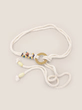 Load image into Gallery viewer, Linen Woven Belt With Wooden Beads
