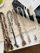 Load image into Gallery viewer, Linen Woven Belt With Fringes
