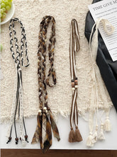 Load image into Gallery viewer, Linen Woven Belt With Fringes
