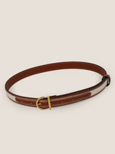 Load image into Gallery viewer, Premium Cowhide &amp; Fabric Patchwork Belt With Alloy Buckle
