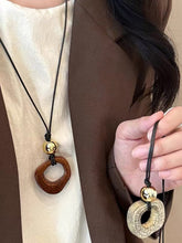 Load image into Gallery viewer, Long Sweater Necklace With Resin Camel Bone Pendant
