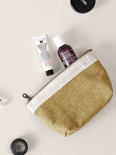 Load image into Gallery viewer, 100% Linen Color-Block Zipper Storage Bag
