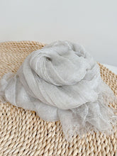 Load image into Gallery viewer, Wool Tencel Solid Ruched Lightweight Scarf
