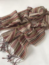 Load image into Gallery viewer, Cotton Linen Striped Lightweight Soft Scarf
