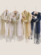 Load image into Gallery viewer, Linen Checkered Lightweight Scarf
