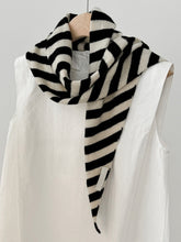 Load image into Gallery viewer, 100% Australian Wool Striped Functional Triangle Scarf
