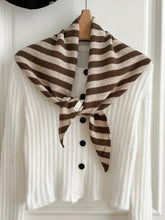 Load image into Gallery viewer, 100% Australian Wool Striped Functional Triangle Scarf
