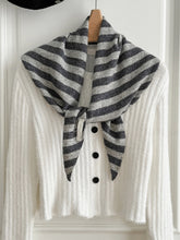 Load image into Gallery viewer, 100% Australian Wool Striped Functional Triangle Scarf
