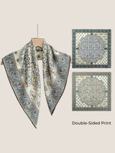 Load image into Gallery viewer, Wool Silk Printed Neck Square Scarf
