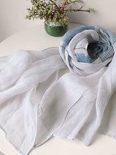 Load image into Gallery viewer, Linen Striped Color-Block Scarf
