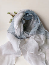 Load image into Gallery viewer, Linen Striped Color-Block Scarf
