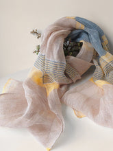 Load image into Gallery viewer, Linen Striped Color-Block Scarf
