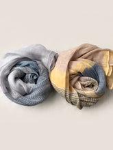 Load image into Gallery viewer, Linen Striped Color-Block Scarf
