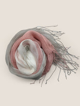 Load image into Gallery viewer, 100% Linen Gradient Fringed Light Scarf
