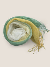Load image into Gallery viewer, 100% Linen Gradient Fringed Light Scarf

