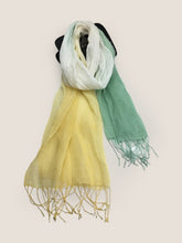 Load image into Gallery viewer, 100% Linen Gradient Fringed Light Scarf
