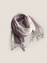 Load image into Gallery viewer, 100% Linen Gradient Fringed Light Scarf
