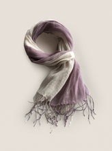 Load image into Gallery viewer, 100% Linen Gradient Fringed Light Scarf
