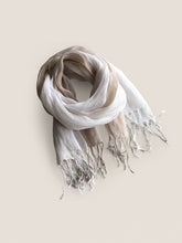 Load image into Gallery viewer, 100% Linen Gradient Fringed Light Scarf
