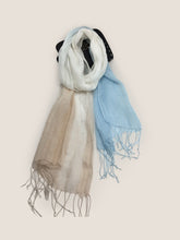 Load image into Gallery viewer, 100% Linen Gradient Fringed Light Scarf
