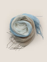 Load image into Gallery viewer, 100% Linen Gradient Fringed Light Scarf
