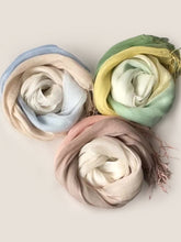 Load image into Gallery viewer, 100% Linen Gradient Fringed Light Scarf
