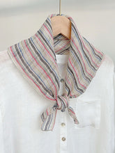 Load image into Gallery viewer, 100% Linen Striped Woven Light Square Scarf
