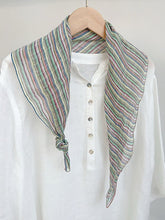 Load image into Gallery viewer, 100% Linen Striped Woven Light Square Scarf
