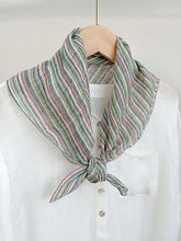 Load image into Gallery viewer, 100% Linen Striped Woven Light Square Scarf
